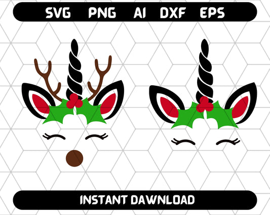Christmas unicorn SVG Cut File Bundle Deal | Cut File for Cricut & Cameo Silhouette