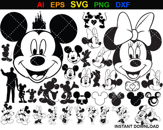 Mickey Mouse SVG Bundle Layered Head svg Birthday tshirt svg, Tumbler Mug svg files for Cricut, SVG Files For Cricut, For Silhouette